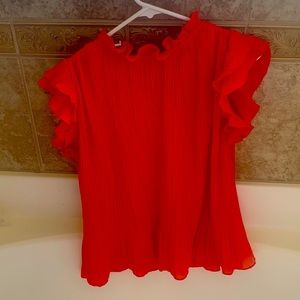 Cute Ruffle dress top, brand -TCEC size medium , candy apple red